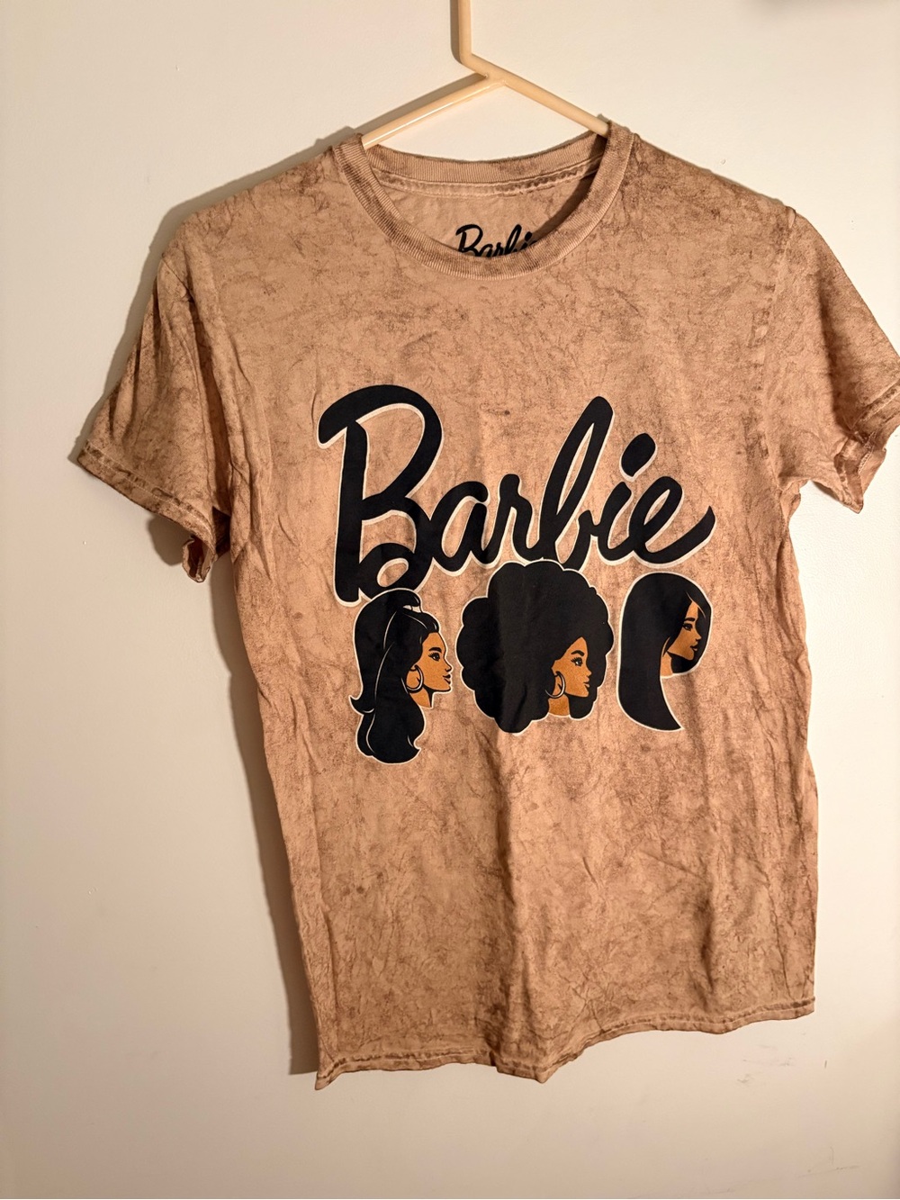 Barbie Tan Graphic Tee with Black Print